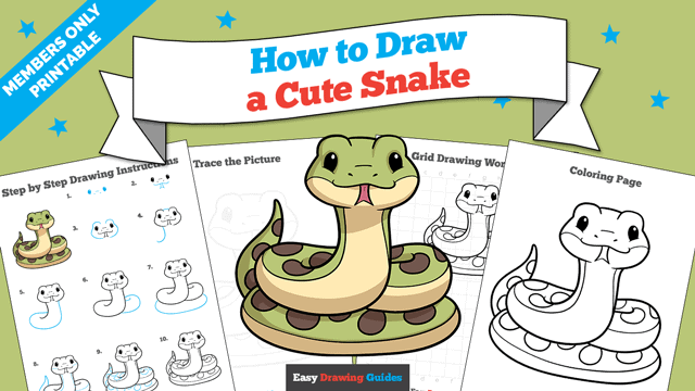 How to Draw a Cute Snake Printable Thumbnail