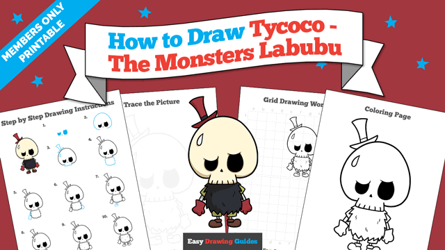 How to Draw Tycoco - The Monsters Labubu Printable Thumbnail