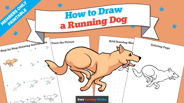 How to Draw a Running Dog Printable Thumbnail