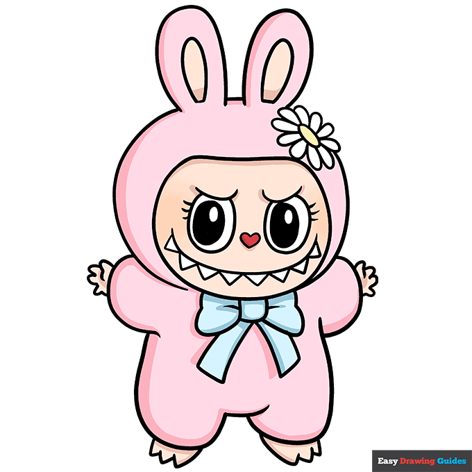 Mokoko - The Monsters Labubu step-by-step drawing tutorial: step 11