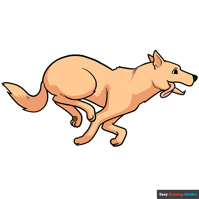 Running Dog step-by-step drawing tutorial: step 11