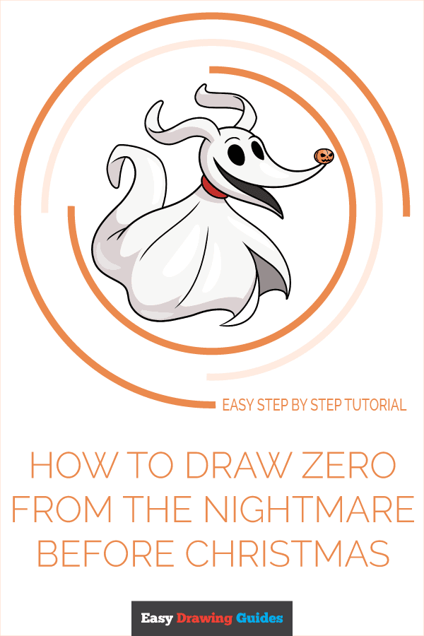 How to Draw Zero from The Nightmare Before Christmas Pinterest Image