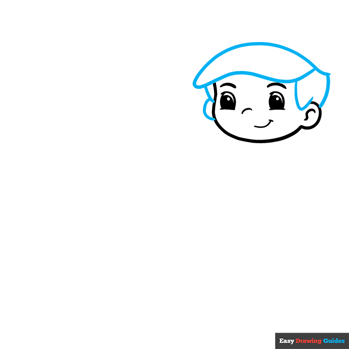 Boy Walking the Dog step-by-step drawing tutorial: step 2