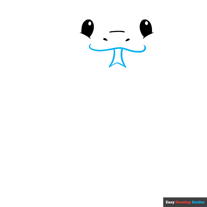 Cute Snake step-by-step drawing tutorial: step 2