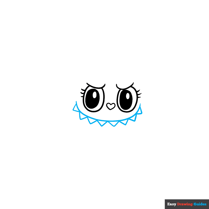 Mokoko - The Monsters Labubu step-by-step drawing tutorial: step 2