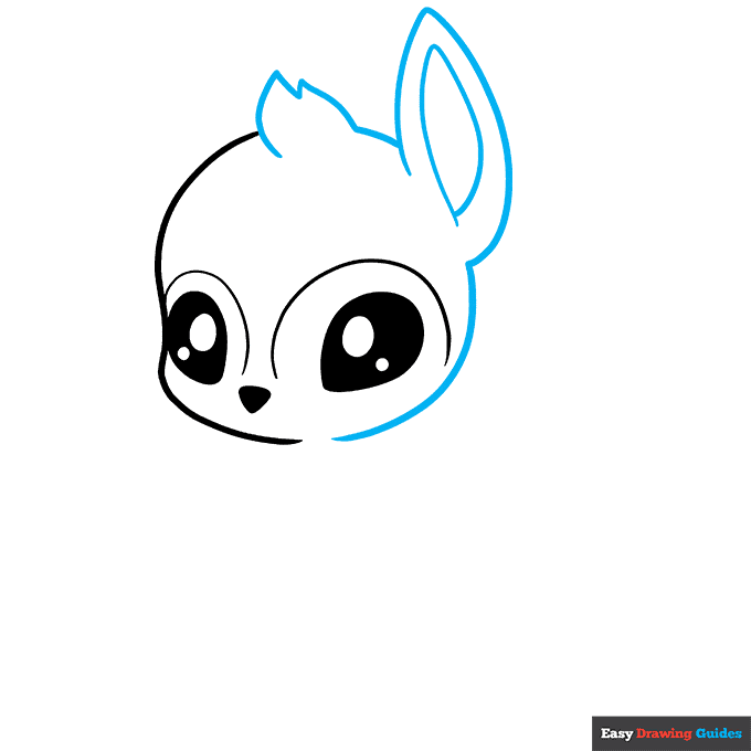 Cute Deer step-by-step drawing tutorial: step 3