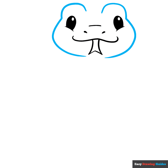 Cute Snake step-by-step drawing tutorial: step 3