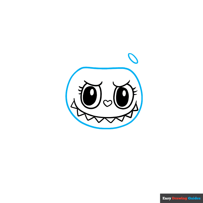 Mokoko - The Monsters Labubu step-by-step drawing tutorial: step 3