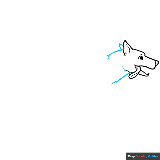 Running Dog step-by-step drawing tutorial: step 3