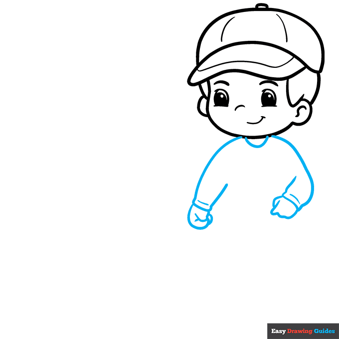 Boy Walking the Dog step-by-step drawing tutorial: step 4