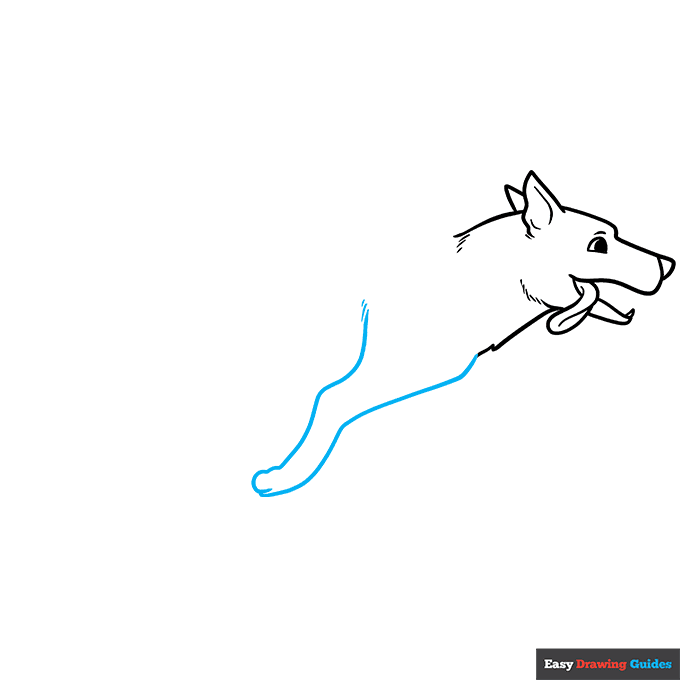 Running Dog step-by-step drawing tutorial: step 4