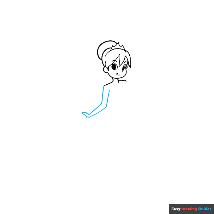 Tooth Fairy step-by-step drawing tutorial: step 4