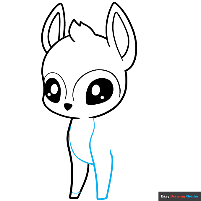 Cute Deer step-by-step drawing tutorial: step 5
