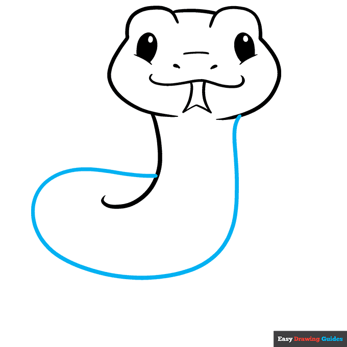 Cute Snake step-by-step drawing tutorial: step 5