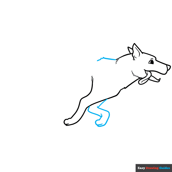 Running Dog step-by-step drawing tutorial: step 5