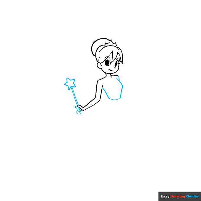 Tooth Fairy step-by-step drawing tutorial: step 5