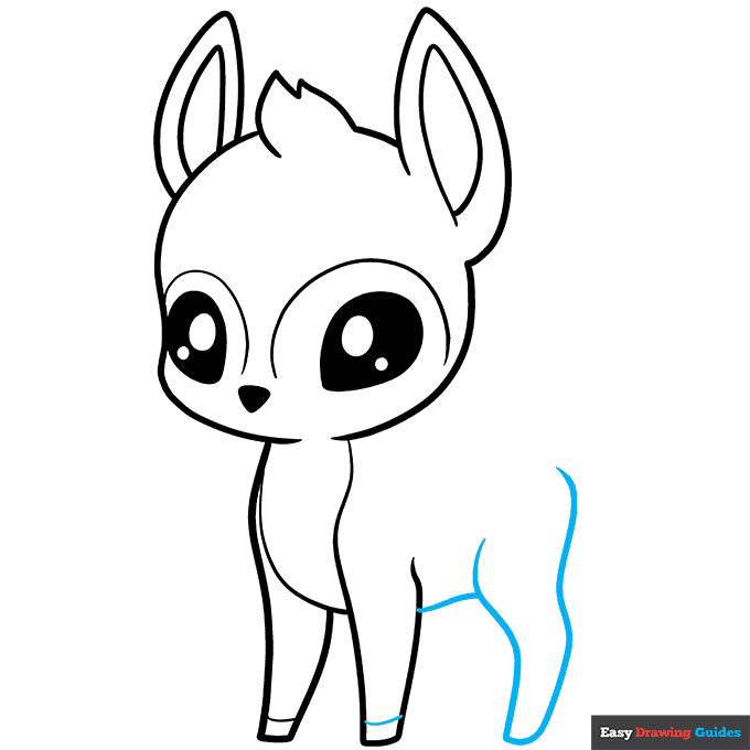 Cute Deer step-by-step drawing tutorial: step 6