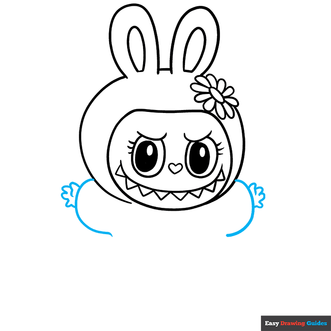 Mokoko - The Monsters Labubu step-by-step drawing tutorial: step 6