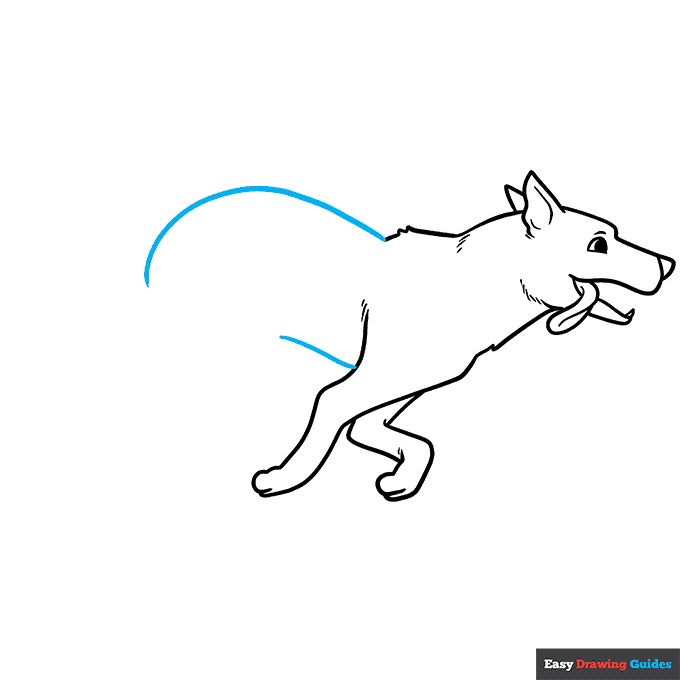 Running Dog step-by-step drawing tutorial: step 6