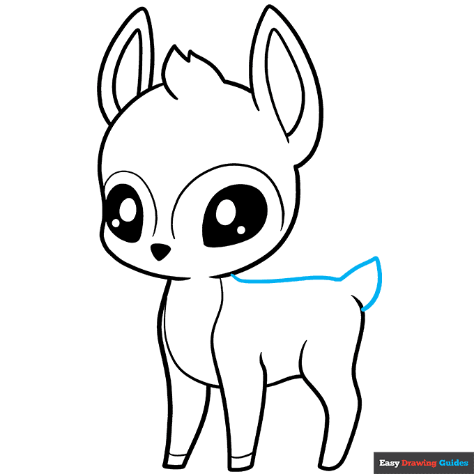 Cute Deer step-by-step drawing tutorial: step 7