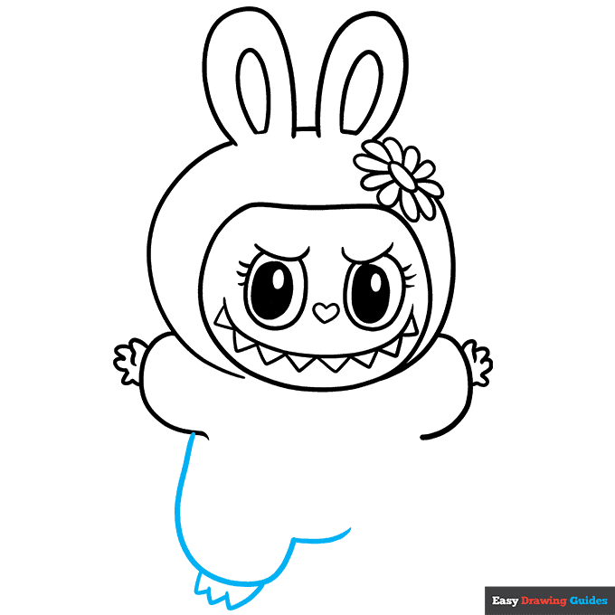 Mokoko - The Monsters Labubu step-by-step drawing tutorial: step 7