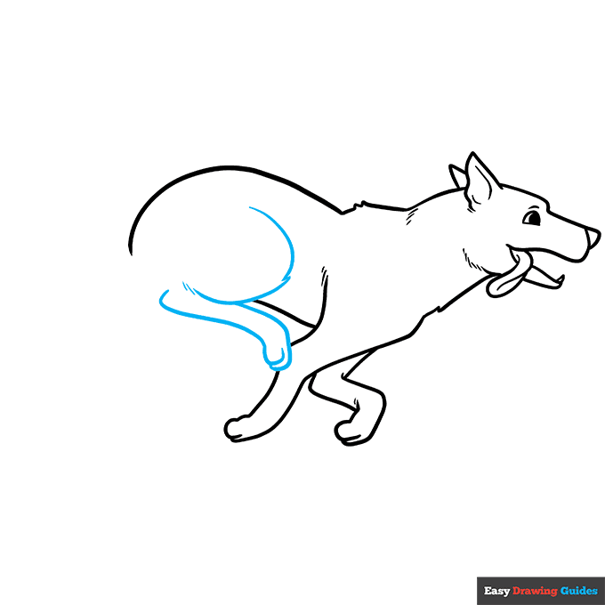Running Dog step-by-step drawing tutorial: step 7