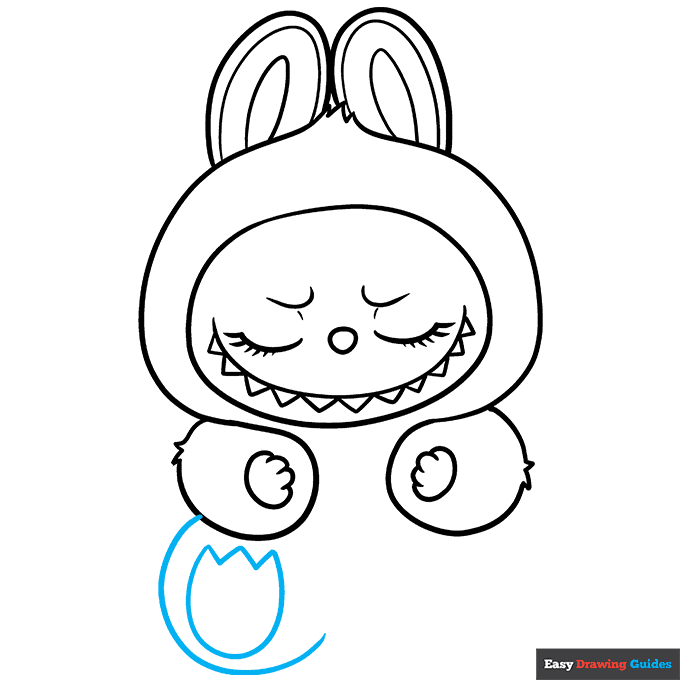 Zizi - The Monsters Labubu step-by-step drawing tutorial: step 7