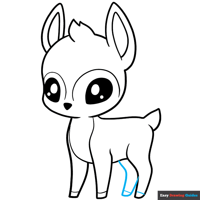 Cute Deer step-by-step drawing tutorial: step 8