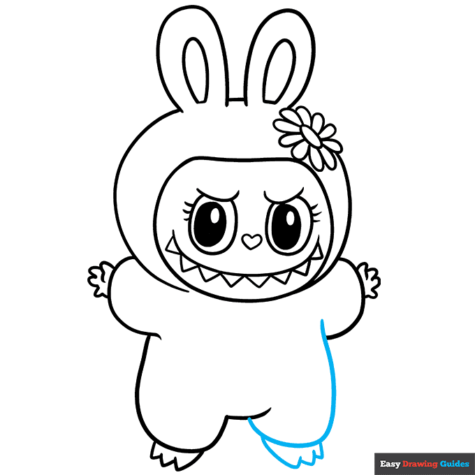 Mokoko - The Monsters Labubu step-by-step drawing tutorial: step 8