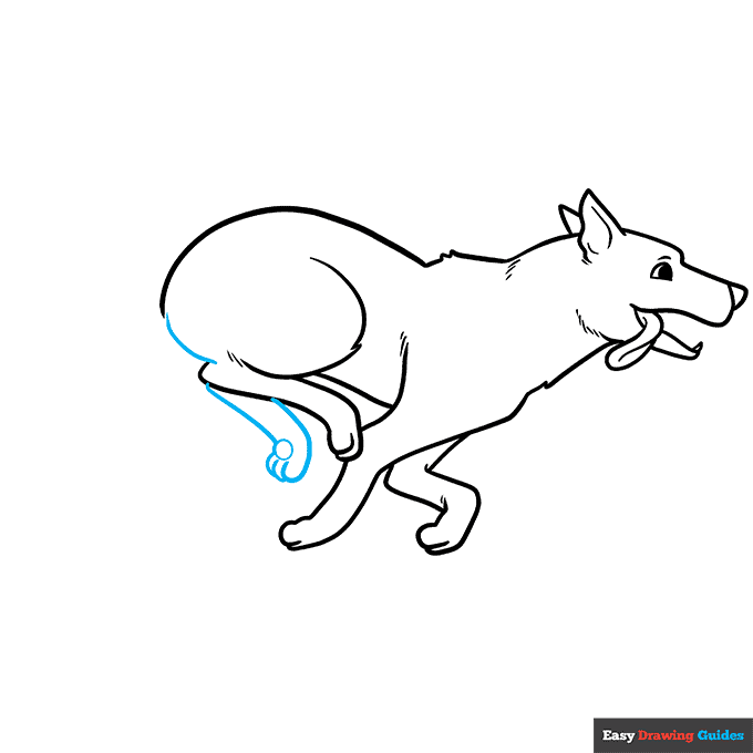 Running Dog step-by-step drawing tutorial: step 8