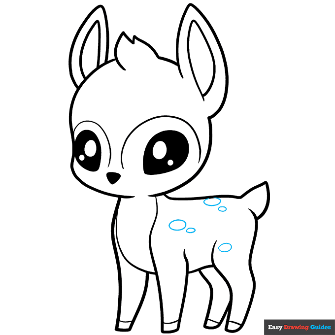 Cute Deer step-by-step drawing tutorial: step 9