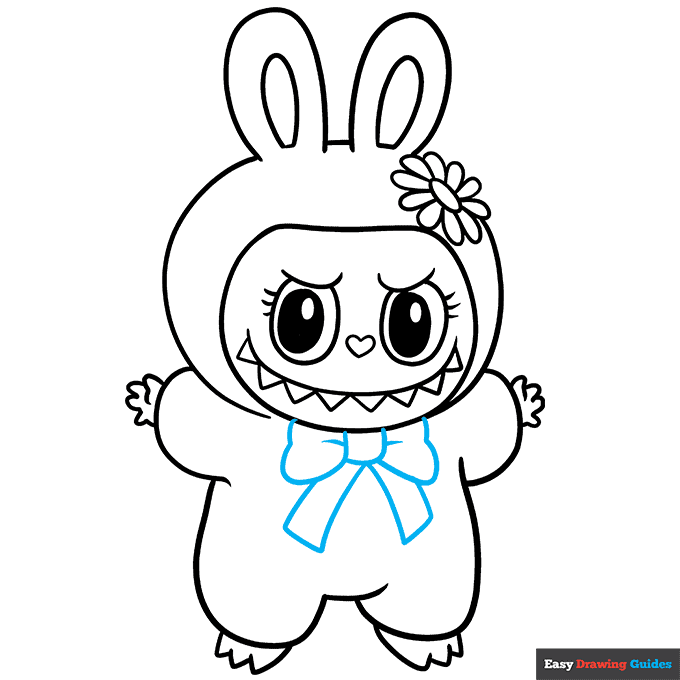 Mokoko - The Monsters Labubu step-by-step drawing tutorial: step 9