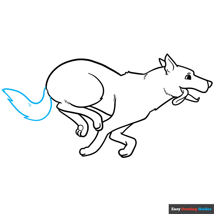 Running Dog step-by-step drawing tutorial: step 9