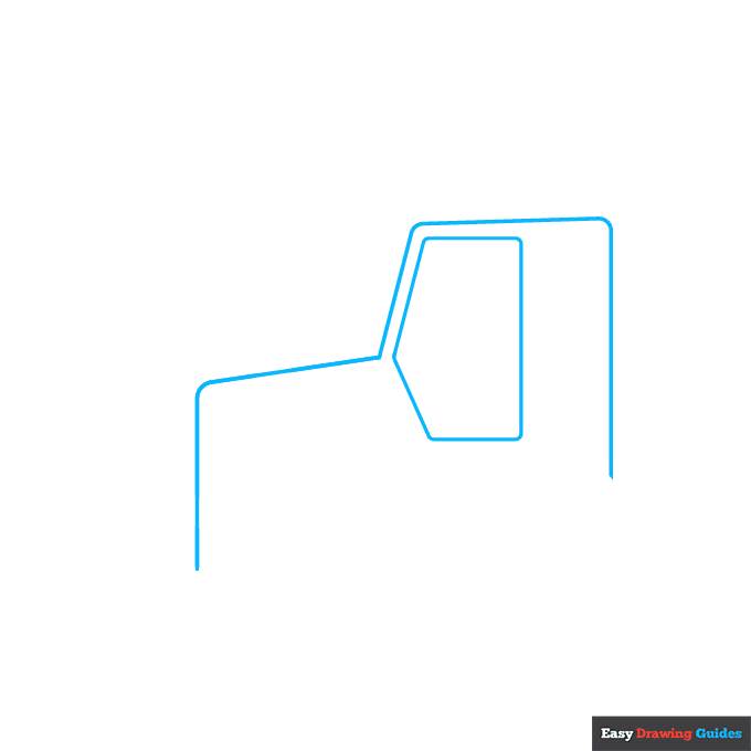 Bulldozer step-by-step drawing tutorial: step 1