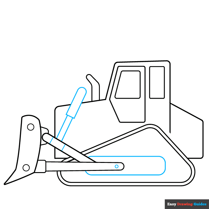 Bulldozer step-by-step drawing tutorial: step 5