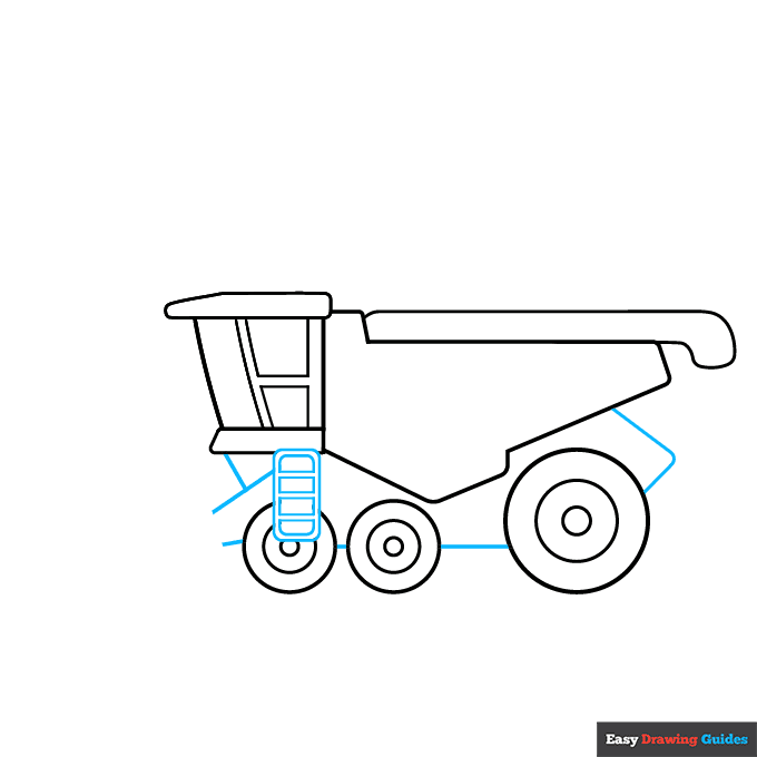 Combine Harvester step-by-step drawing tutorial: step 4