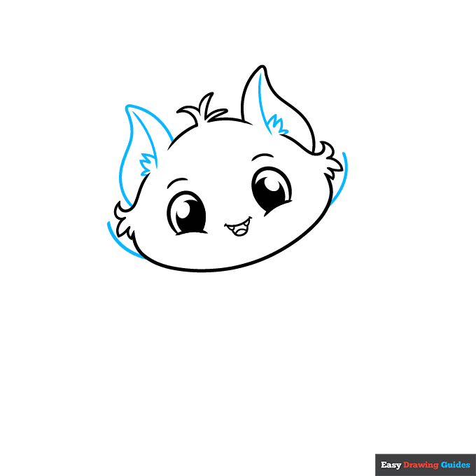 Cute Bat step-by-step drawing tutorial: step 4