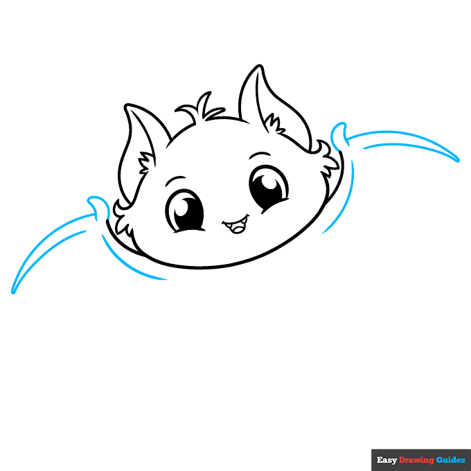 Cute Bat step-by-step drawing tutorial: step 5