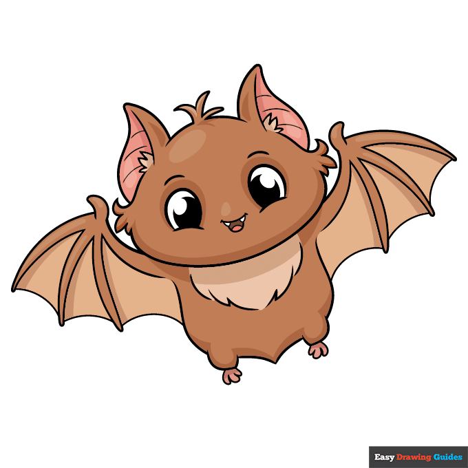 Cute Bat step-by-step drawing tutorial: step 11