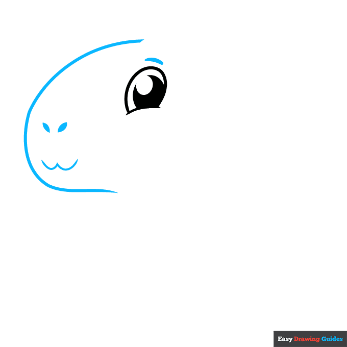Cute Capybara step-by-step drawing tutorial: step 2