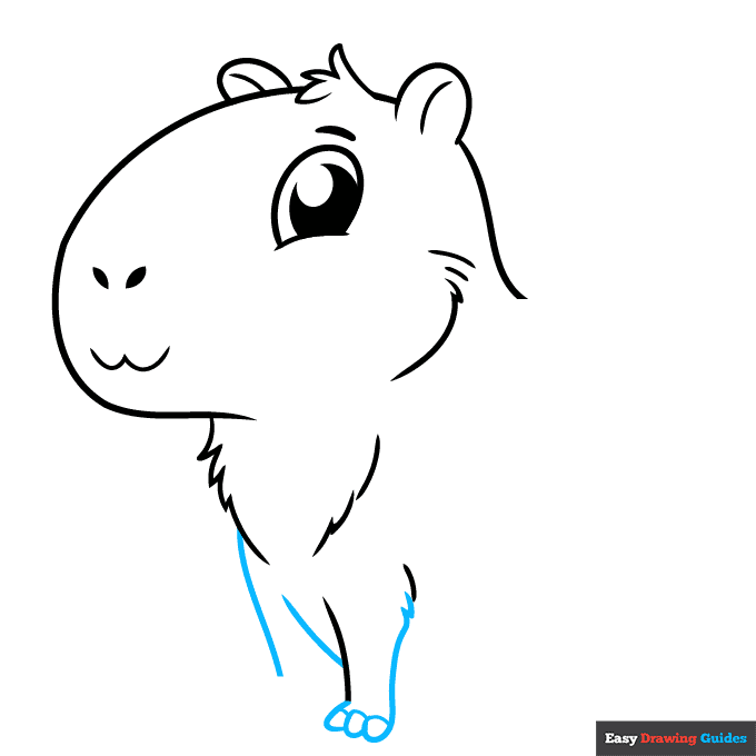 Cute Capybara step-by-step drawing tutorial: step 6