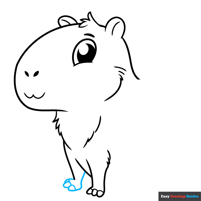 Cute Capybara step-by-step drawing tutorial: step 7