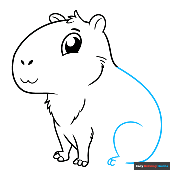 Cute Capybara step-by-step drawing tutorial: step 8