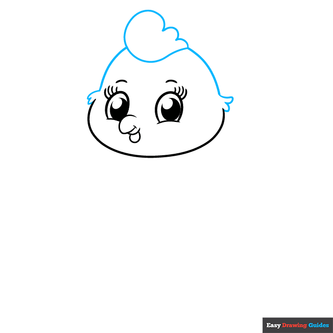 Cute Chicken step-by-step drawing tutorial: step 3