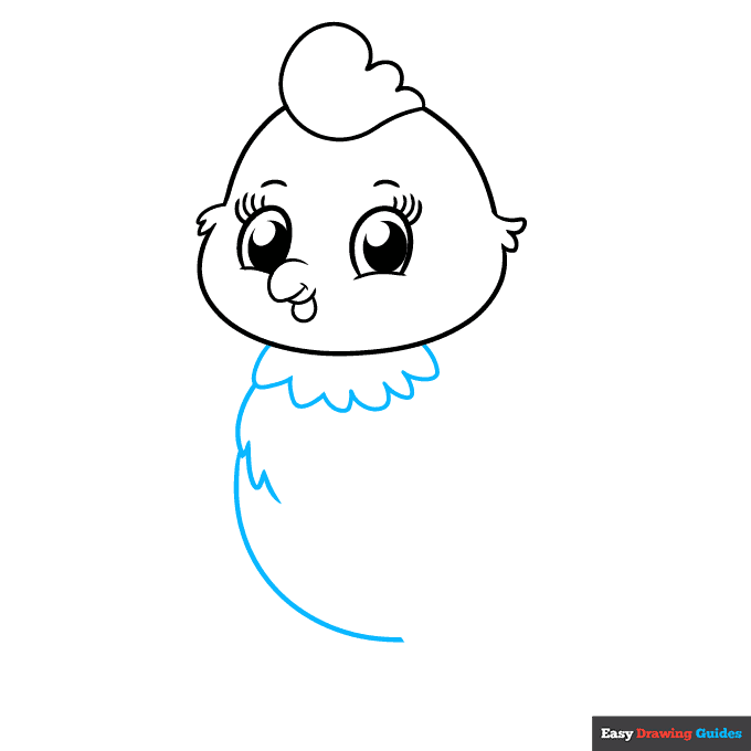 Cute Chicken step-by-step drawing tutorial: step 4