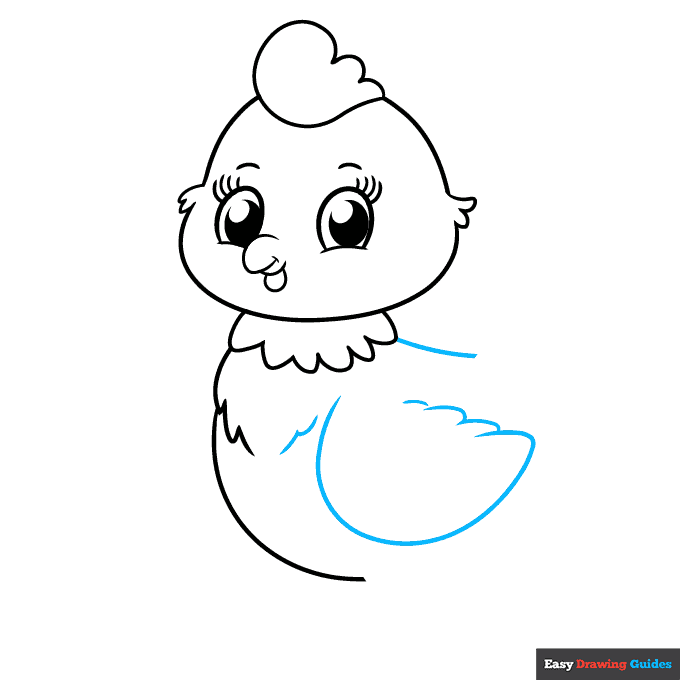 Cute Chicken step-by-step drawing tutorial: step 5