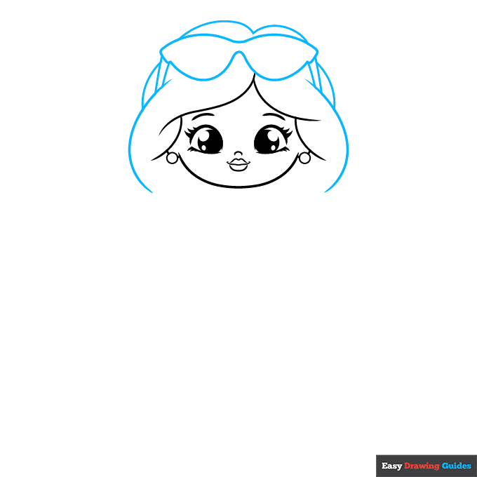 Cute Girl step-by-step drawing tutorial: step 3
