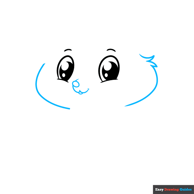 Cute Hamster step-by-step drawing tutorial: step 2