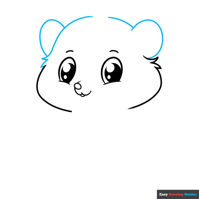 Cute Hamster step-by-step drawing tutorial: step 3