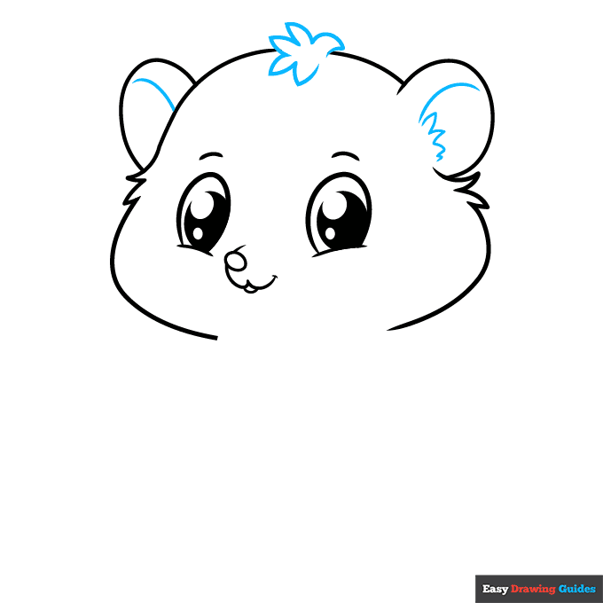 Cute Hamster step-by-step drawing tutorial: step 4